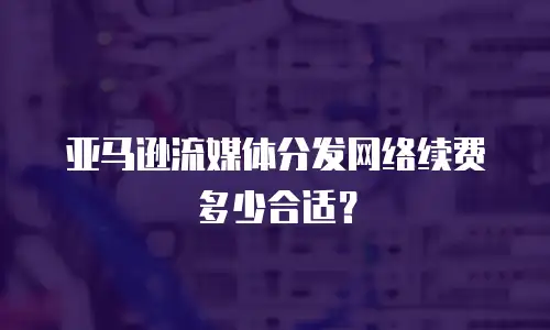 亚马逊流媒体分发网络续费多少合适？