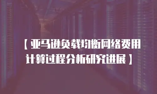 【亚马逊负载均衡网络费用计算过程分析研究进展】