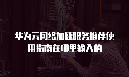 华为云网络加速服务推荐使用指南在哪里输入的