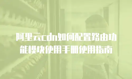 阿里云cdn如何配置路由功能模块使用手册使用指南