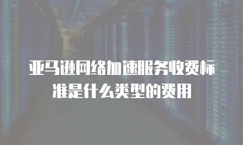 亚马逊网络加速服务收费标准是什么类型的费用