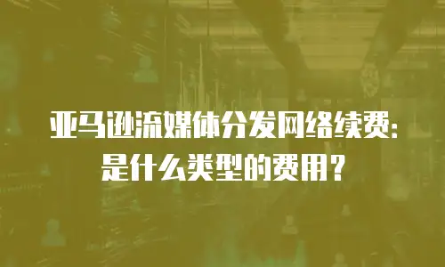 亚马逊流媒体分发网络续费：是什么类型的费用？