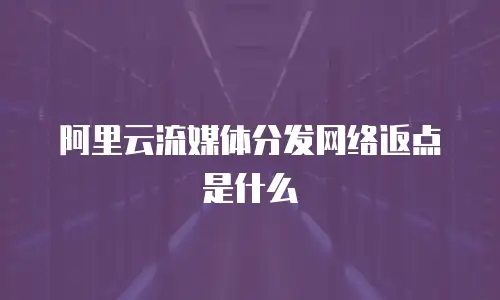阿里云流媒体分发网络返点是什么
