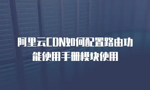 阿里云CDN如何配置路由功能使用手册模块使用