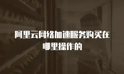 阿里云网络加速服务购买在哪里操作的