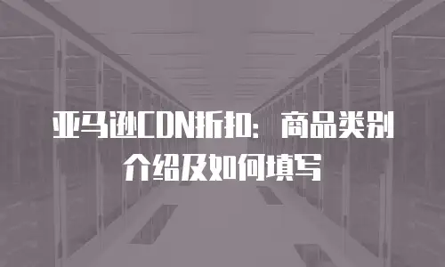 亚马逊CDN折扣：商品类别介绍及如何填写