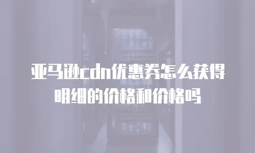 亚马逊cdn优惠券怎么获得明细的价格和价格吗