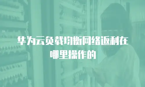 华为云负载均衡网络返利在哪里操作的