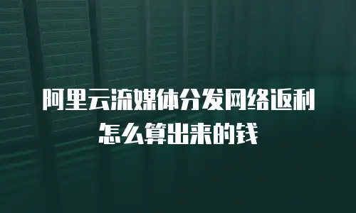 阿里云流媒体分发网络返利怎么算出来的钱