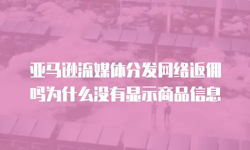 亚马逊流媒体分发网络返佣吗为什么没有显示商品信息