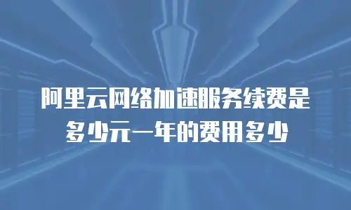 阿里云网络加速服务续费是多少元一年的费用多少