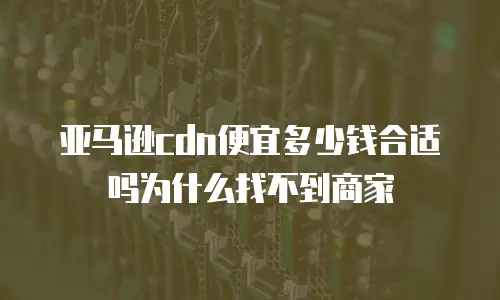 亚马逊cdn便宜多少钱合适吗为什么找不到商家