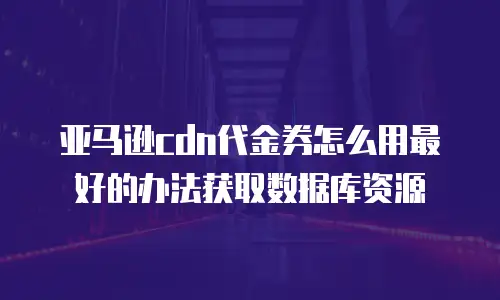亚马逊cdn代金券怎么用最好的办法获取数据库资源