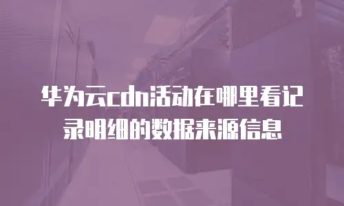 华为云cdn活动在哪里看记录明细的数据来源信息