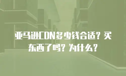 亚马逊CDN多少钱合适？买东西了吗？为什么？