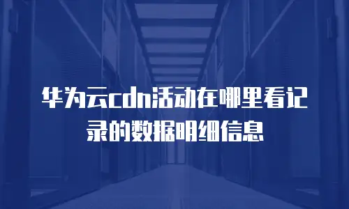 华为云cdn活动在哪里看记录的数据明细信息
