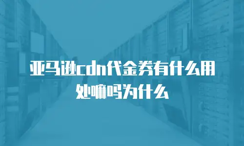 亚马逊cdn代金券有什么用处嘛吗为什么