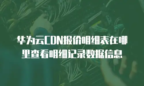 华为云CDN报价明细表在哪里查看明细记录数据信息
