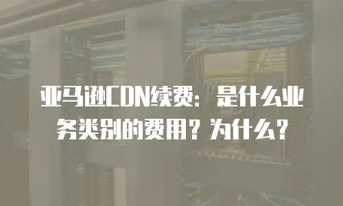 亚马逊CDN续费：是什么业务类别的费用？为什么？