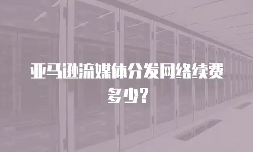 亚马逊流媒体分发网络续费多少？