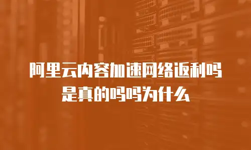 阿里云内容加速网络返利吗是真的吗吗为什么