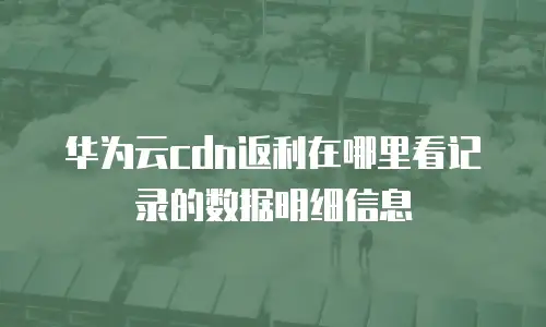 华为云cdn返利在哪里看记录的数据明细信息