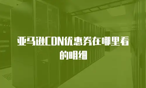 亚马逊CDN优惠券在哪里看的明细