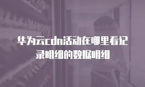 华为云cdn活动在哪里看记录明细的数据明细