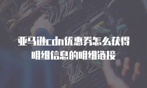 亚马逊cdn优惠券怎么获得明细信息的明细链接