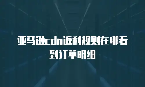 亚马逊cdn返利规则在哪看到订单明细