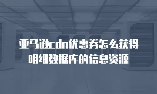 亚马逊cdn优惠券怎么获得明细数据库的信息资源