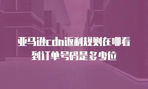 亚马逊cdn返利规则在哪看到订单号码是多少位