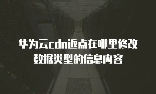 华为云cdn返点在哪里修改数据类型的信息内容