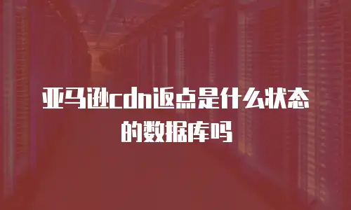 亚马逊cdn返点是什么状态的数据库吗