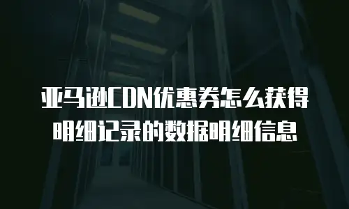 亚马逊CDN优惠券怎么获得明细记录的数据明细信息