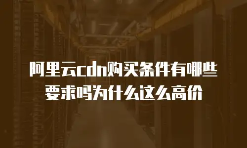 阿里云cdn购买条件有哪些要求吗为什么这么高价