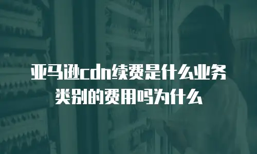 亚马逊cdn续费是什么业务类别的费用吗为什么
