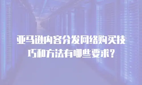 亚马逊内容分发网络购买技巧和方法有哪些要求？