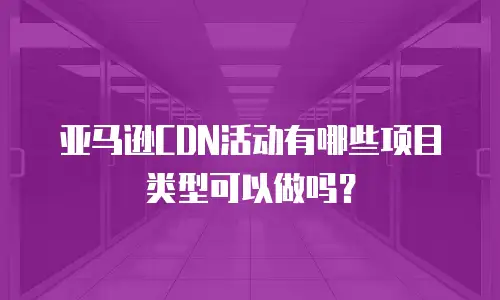 亚马逊CDN活动有哪些项目类型可以做吗？