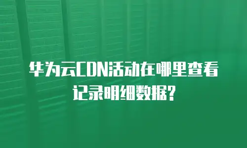 华为云CDN活动在哪里查看记录明细数据?