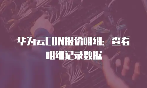 华为云CDN报价明细：查看明细记录数据