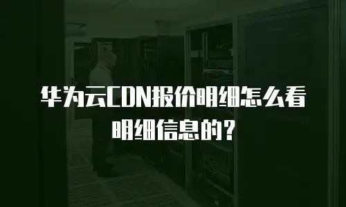 华为云CDN报价明细怎么看明细信息的？