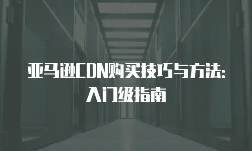 亚马逊CDN购买技巧与方法：入门级指南
