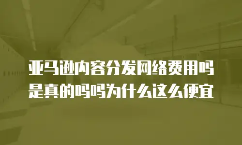亚马逊内容分发网络费用吗是真的吗吗为什么这么便宜