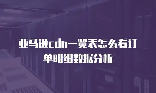 亚马逊cdn一览表怎么看订单明细数据分析