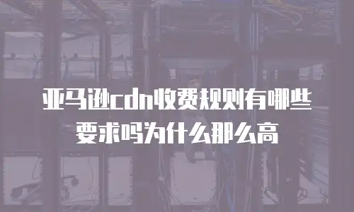亚马逊cdn收费规则有哪些要求吗为什么那么高
