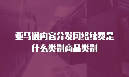亚马逊内容分发网络续费是什么类别商品类别