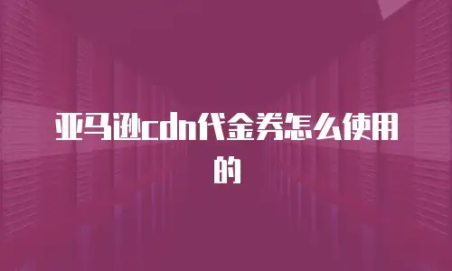 亚马逊cdn代金券怎么使用的
