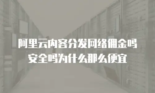 阿里云内容分发网络佣金吗安全吗为什么那么便宜