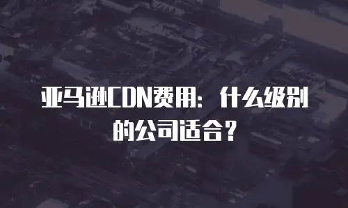 亚马逊CDN费用：什么级别的公司适合？